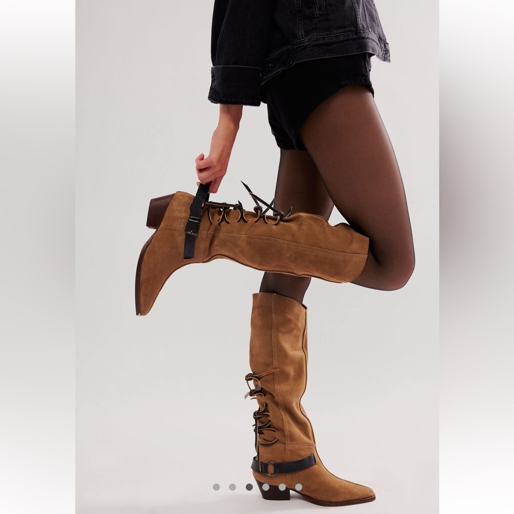 Free People Back-lace Sway low Slouchy boots